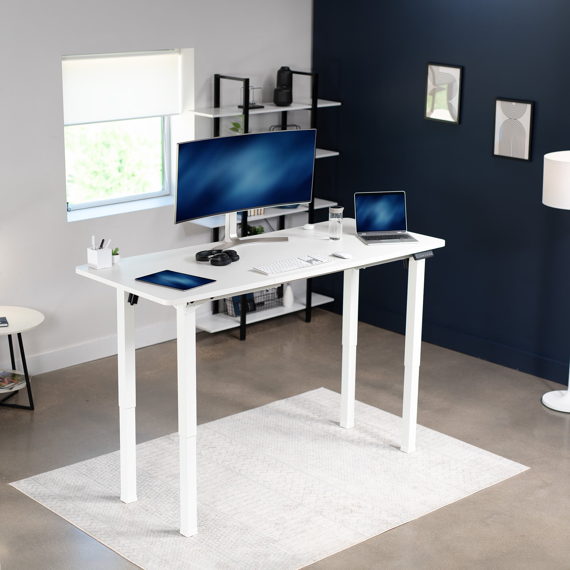 VIVO Electric 71” x 30” Standing Desk, White Table Top, White Frame