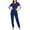 Blue#2, variant on Titcea Scrubs for Women Set Stretch Soft Short Sleeve Top and Tapered Work Pants Solid Lightweight Breathable Nurse Uniform Scrub Sets