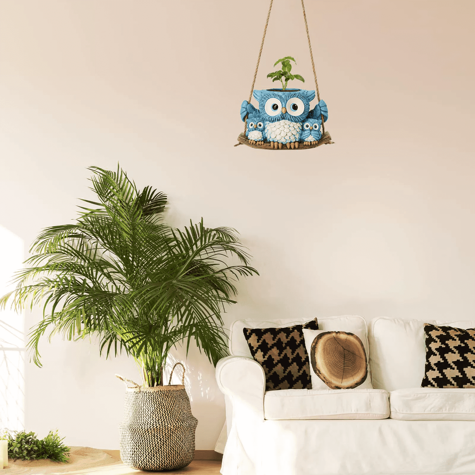 Clearance! Owl Hanging Flower Pot, Owl Shaped Flower Pot for Outdoor Garden Resin Planter Home Decorative Ornament European Style Unique Design