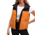 thumbnail image 2 of IMENGL Plus size down cotton vest, Orange M, Size M-5XL, 2 of 6