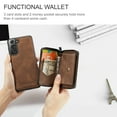 thumbnail image 2 of For Samsung Galaxy S21 Case, Detachable 2 in 1 PU Leather Zipper Wallet Case for Women Men with RFID Blocking Removable Card Holder Slot Magnetic Closure Shockproof Protective Phone Cover,Brown, 2 of 9