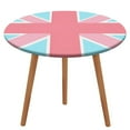 thumbnail image 2 of Pink And Blue Union Jack Flag Round Table Cover Kitchen Printed Waterproof Tablecloth Elastic Edged Tablecloth Fits Party Wedding Indoor Outdoor Tables, 2 of 8