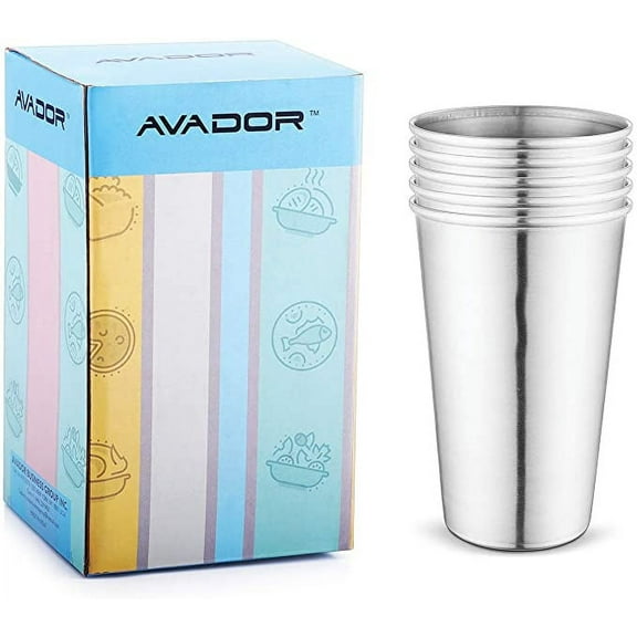 AVADOR Toddler Set of 5 Tumbler 16 oz 18/8 Stainless Steel Products for Kids Dining | Camping | Outdoor BPA Free Dishwasher Safe