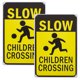 thumbnail image 1 of ColoMX Señales de cruce de velocidad para niños, señales de advertencia de tráfico de alta visibilidad, señal de seguridad infantil para calles, entradas y áreas de juego, 2 uds., 1 of 8
