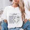 thumbnail image 3 of Jollimate God Designed Me Created Me Shirt, Floral Christian Faith Women Graphic Tee, 3 of 5