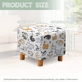 thumbnail image 3 of SCRAWLGOD Cats Paw Print White Ottoman Slipcover, Folding Footrest Stool Cover Washable Square Slipcover with Elastic Band for Living Room, 3 of 7