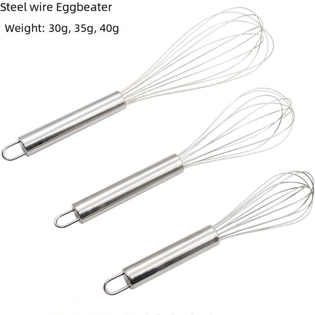 Batidor de huevos Manual de acero inoxidable, herramienta para hornear de cocina, 8, 10, 12 pulgadas, 6-8 líneas
