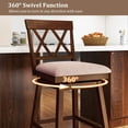 thumbnail image 6 of Costway 29" Bar Stool Wooden Chair Set of 4 with Contoured Backrest Swivel Padded Seat Oak, 6 of 9