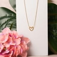 thumbnail image 5 of Single Heart Necklace for Women 14k Gold Plated Heart Necklace Simple Heart Necklace as Unique Gifts for Women, Adjustable Length Gold Necklace For Women, 5 of 6