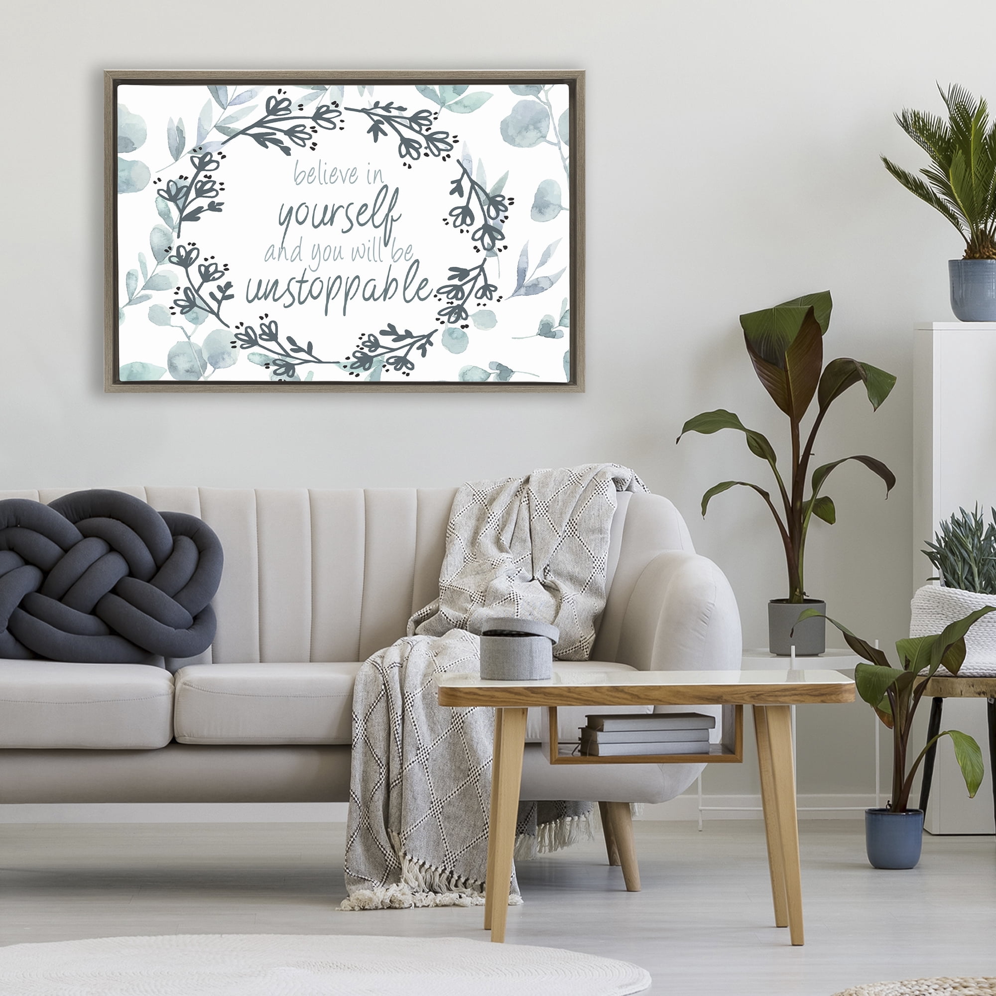 Stupell Industries You Will Be Unstoppable Brown Framed Floater Canvas Wall Art, design by Kim Allen