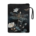 thumbnail image 2 of HELLHERO Dragonfly Flowers Student Gift Bag Bible Cover with Zipper Lightweight Polyester Protector Wrap Bag Waterproof for Books Lovers Bible or Book Reader 11.42 x 8.66 Inch 1 pc, 2 of 8