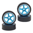 thumbnail image 3 of 1/28 RC ruedas neumáticos RC coche repuestos plástico Universal Metal piezas para Wltoys DIY accesorios modelo RC Hobby coche camiones , azul Sunnimix ruedas de oruga rc, 3 of 5