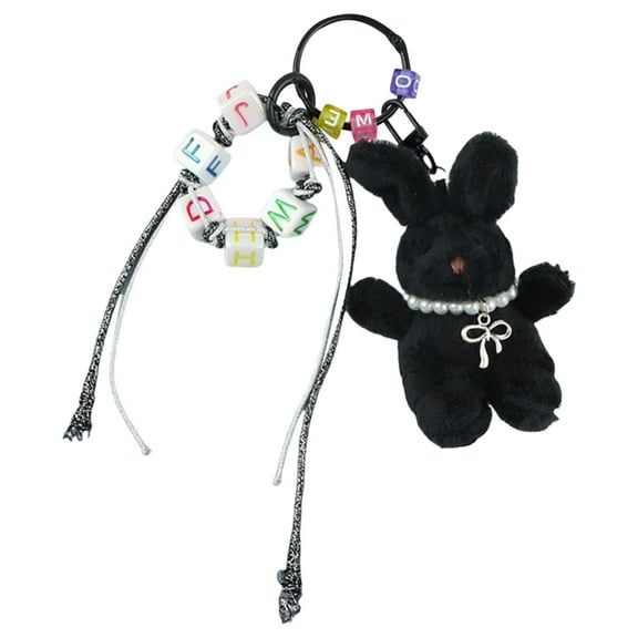 SIEYIO Plush Rabbits Bead Keychain Pendant Hangings Decoration Bag Backpack Charm