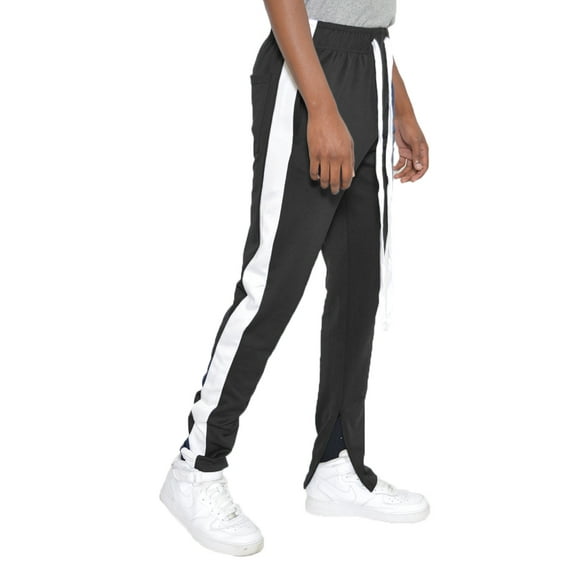 Weiv Gear Men’s Track Pants – Classic Slim Fit Side Stripe Drawstring Waist Ankle Zipper Active Workout Joggers Sweatpants