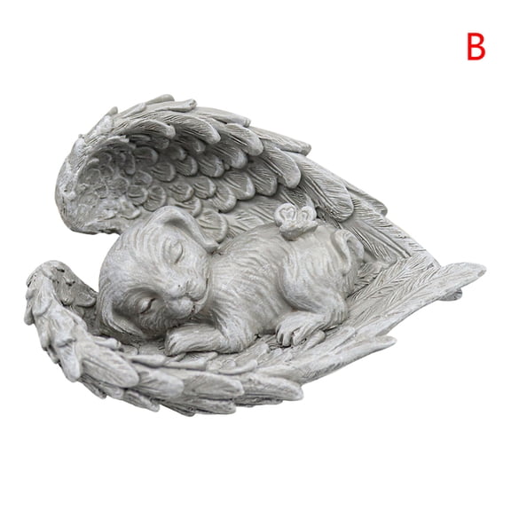 Pet Cat Dog Angel Statue Resin Sleeping Angel Cat Sculpture Home Garden Decor