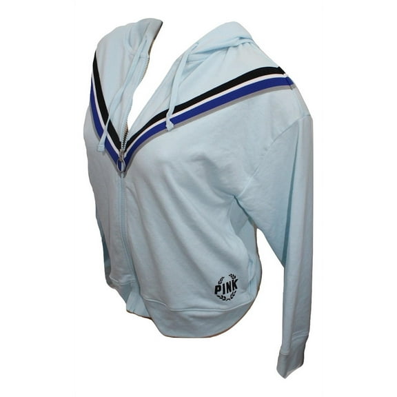 Victoria's Secret Pink Slouchy Hoodie Full Zip XSmall Color Light Blue NWT