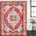 thumbnail image 3 of Orange Red Boho Waterproof Fabric Shower Curtain,Vintage Flower Tribal Distressed Printed Waterproof Fabric Shower Curtain for Bathroom Bathtubs Shower Curtains with 12 Hooks Extra Long 72x96, 3 of 8