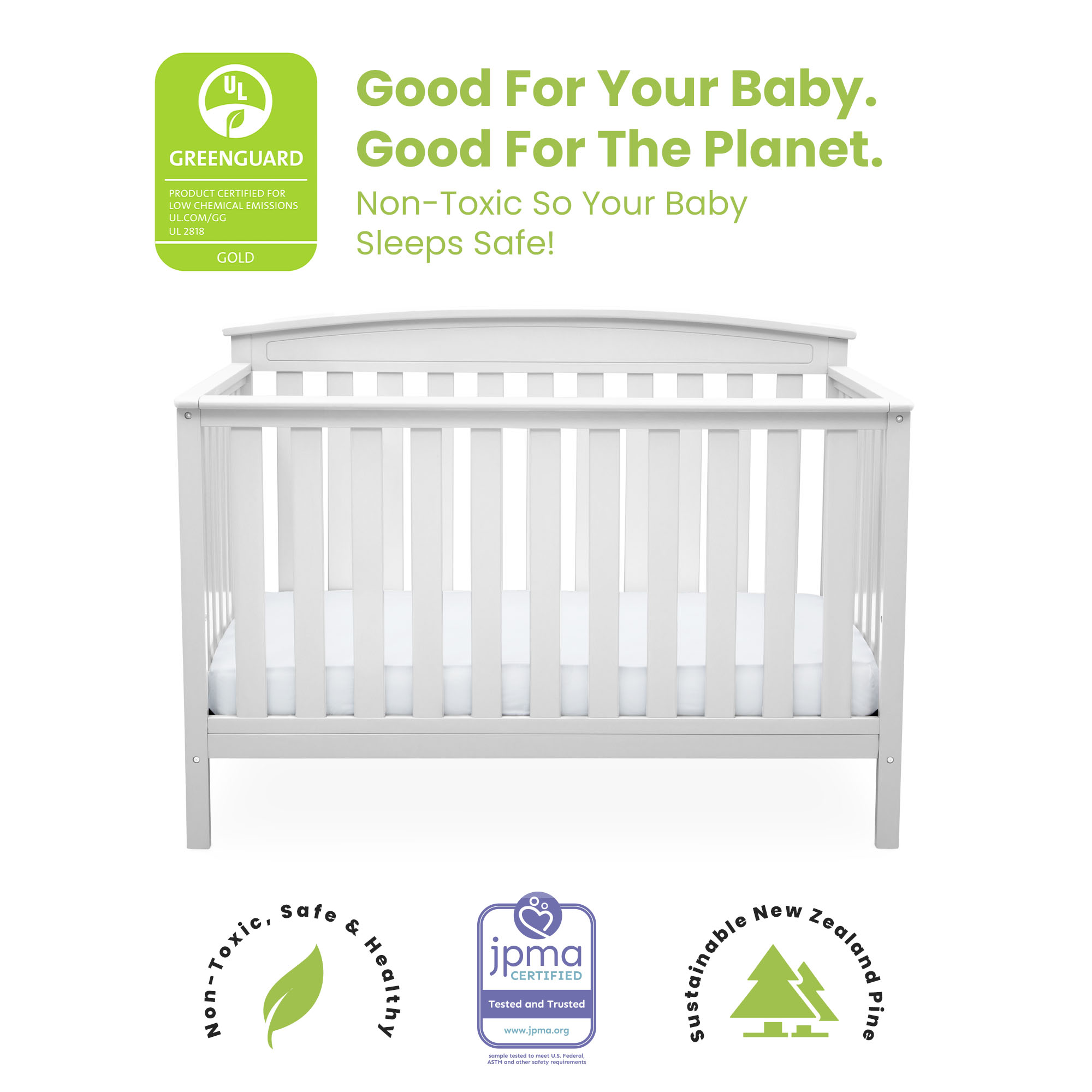 Delta Children Gateway 4-in-1 Convertible Baby Crib, White - image 5 of 11