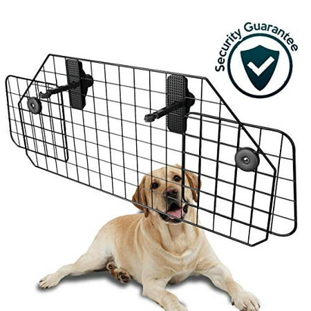 Car Dog Universal Pet Barrier - Zone Tech  Black Heavy Duty Coated Wire Adjustable Mounted Headrest Barrier for Pet Safety
