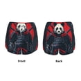 thumbnail image 3 of Pofeuu Red Black Eastern Panda Warrior Print Women's Athletic Shorts Running Workout Shorts Tummy Control Quick Dry Gym Shorts with Pockets Double layer sports shorts-X-Large, 3 of 7