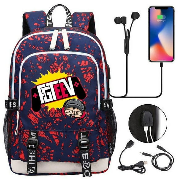New Fgteev School Backpack Student USB Charging Laptop Bags Boys Girls Daily Travel Backpacks Teenager College Mochila