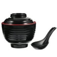 thumbnail image 4 of PAMINGONO 1 Set Miso Soup Bowl And Spoon for Home Dining and Sushi Restaurant in Black, 4 of 8