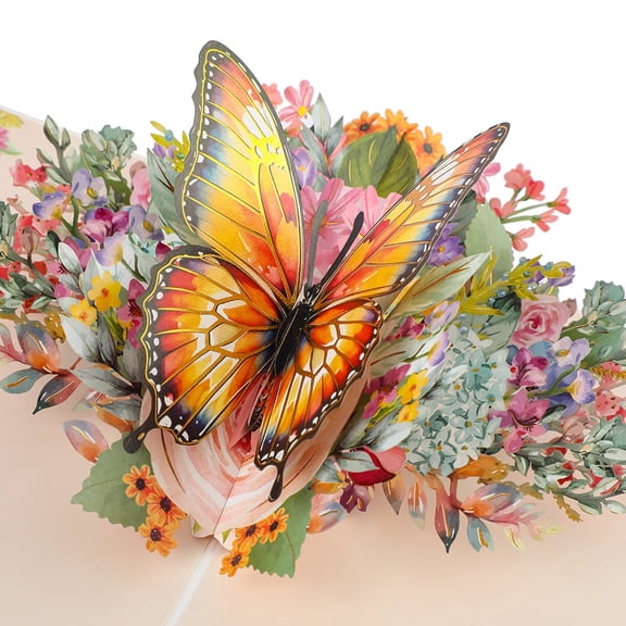 3D Butterflys Pop Up Thank you Card Handmade Flowers Box Greeting Cards with Note and Envelope for New Year Anniversary Valentines for Mom, Sister, Grandmother, Wife, Daughter, and other women