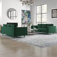 thumbnail image 2 of Tahir Mid-Century Pillow Back Velvet Sofa Set in Green, 2 of 9