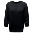 thumbnail image 6 of CAIXIA Lightweight Sweaters For Women Crewneck 3/4 Sleeve Loose Slim Long Sleeve Pullover Tops Thin Basic Clothes Layering Shirts Work Outfits Fall Winter Clothes,Black, 6 of 7