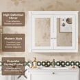 thumbnail image 2 of GZXS Medicine Cabinet, Bathroom Wall Mounted Storage Cabinet with 2 Mirror Doors & Adjustable Shelves, 36"L x 7.1"W x 28.7"H, White, 2 of 9