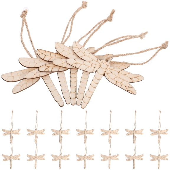 UNOMOR 20pcs Wooden Dragonfly Decorations Wood Cutouts for Crafts Khaki Craft Projects DIY Projects