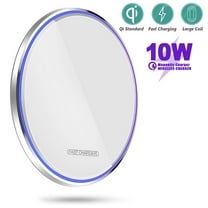 Wireless Charger 10W Qi Wireless Charging Compatible with iPhone 11/11Pro/11Pro Max/Xs Max/XS/XR/X/8 Plus, Compatible with Galaxy S9/S9 /S8/S8  5W for All Qi-Enabled Phones (White)