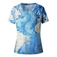 thumbnail image 4 of Map Graphic Shirts for Women 2023 Summer Casual V Neck Tshirts Loose Short Sleeve Lightweight Soft Tops Tee for Jeans, 4 of 5