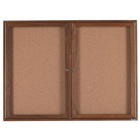 Aarco Products WBC4872R Enclosed Bulletin Board - Walnut