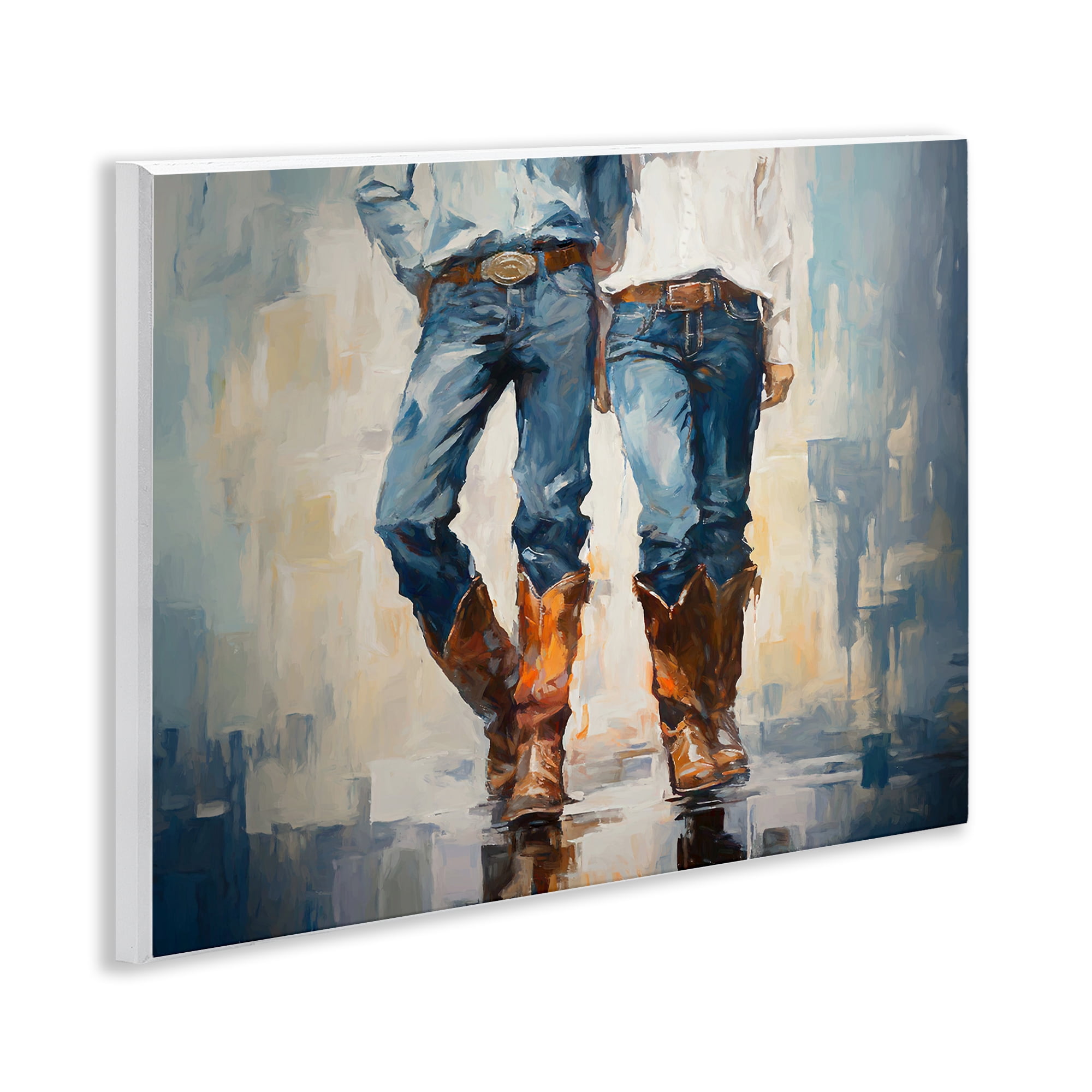 Stupell Industries Cowboy & Cowgirl Couple Novelty Painting Unframed Art Print Wall Art, 14 x 11