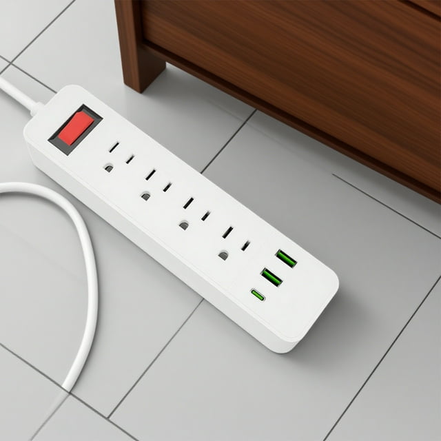 HaoXun Barre d'Alimentation à Fiche Multiple avec Cordon d'Extension de 78,7 Po et Multiples Prises USB - Prise de Protection de Sécurité pour Bureau et Résidence Étudiante
