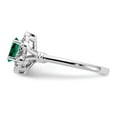 thumbnail image 4 of 925 Sterling Silver Rhodium-plated Created Emerald & Diam. Ring Size: 5; for Adults and Teens; for Women and Men, 4 of 5