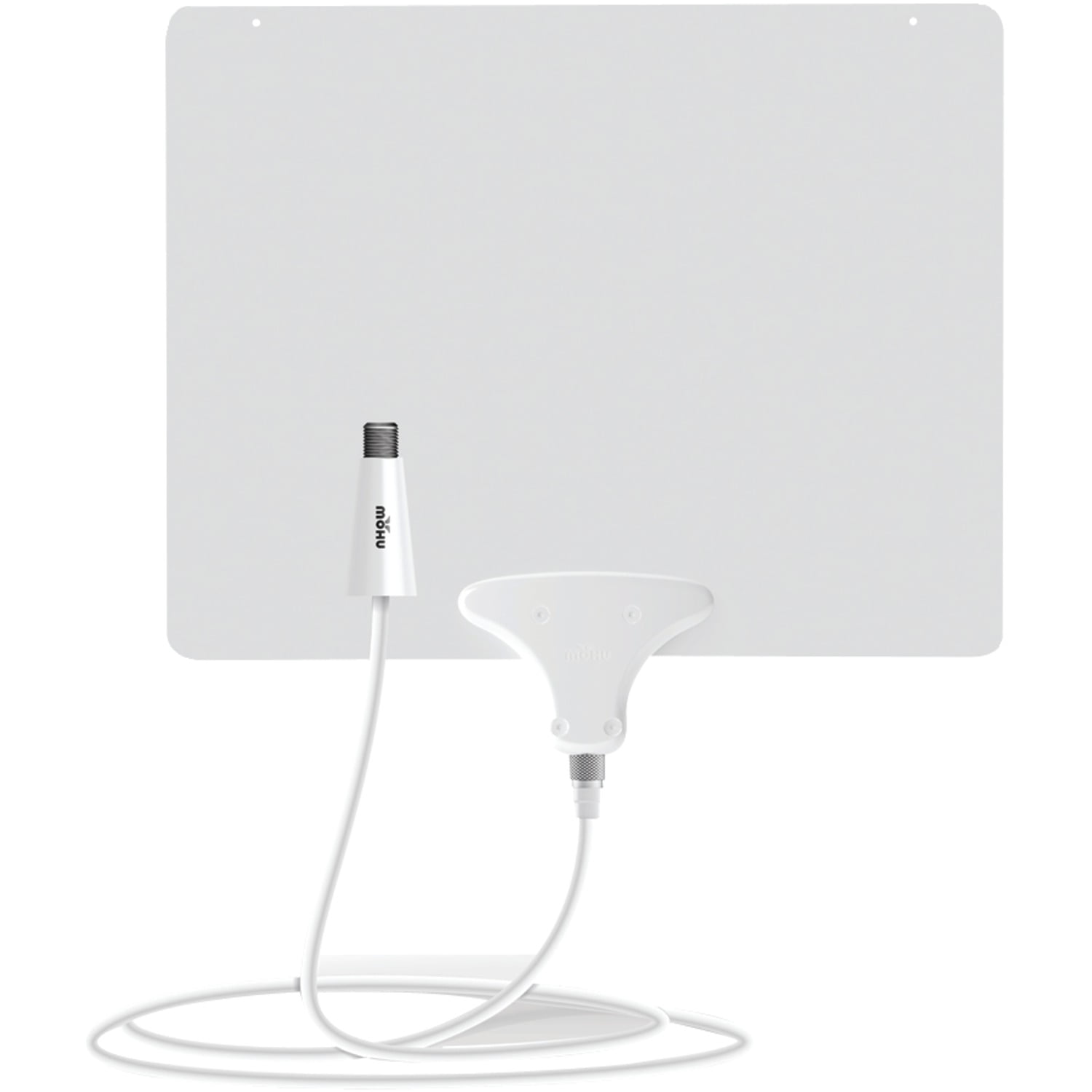 Cable in White Mohu Indoor Amplified 50-Mile Range HDTV Antenna with 16 ft