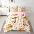 thumbnail image 2 of Homewish Rustic Western Cowgirl 7-Piece Bedding Comforter Set,Cartoon Daisy Flower King Bedding Sets,Pink Brown Bed Sheets For Girls Kids,Ultra Soft Home Decor Reversible, 2 of 8
