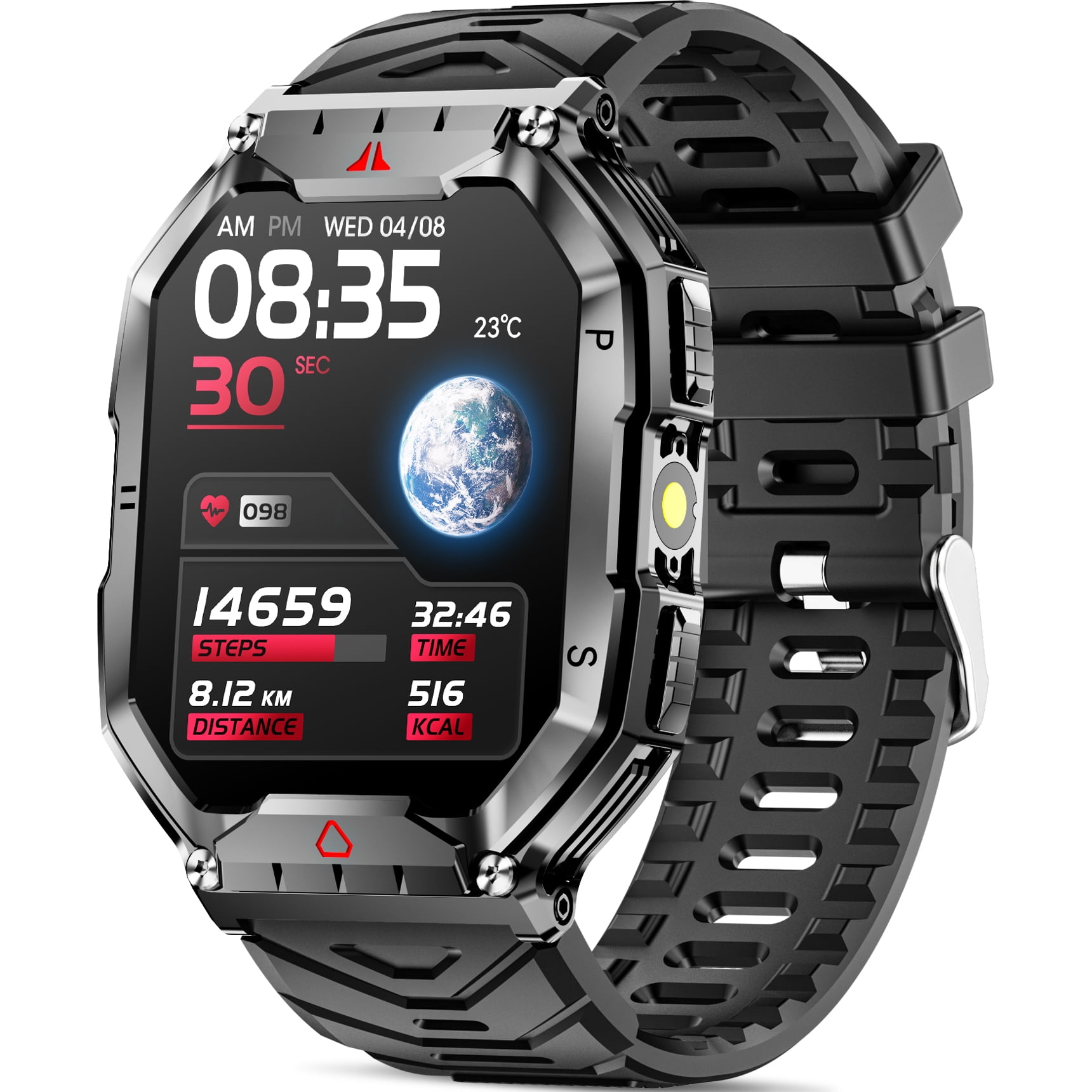 Mingdaln 2.1" AMOLED Men Military Smart watch,with Fitness Tracker/ Answer Make Calls /100+ Sport Modes/1ATM Waterproof, Mountain Travel Pedometer Watch fits for Android and... Mingdaln 2.1" AMOLED Men Military Smart watch,with Fitness Tracker/ Answer Make Calls /100+ Sport Modes/1ATM Waterproof, Mountain Travel Pedometer Watch fits for Android and... - Image 7