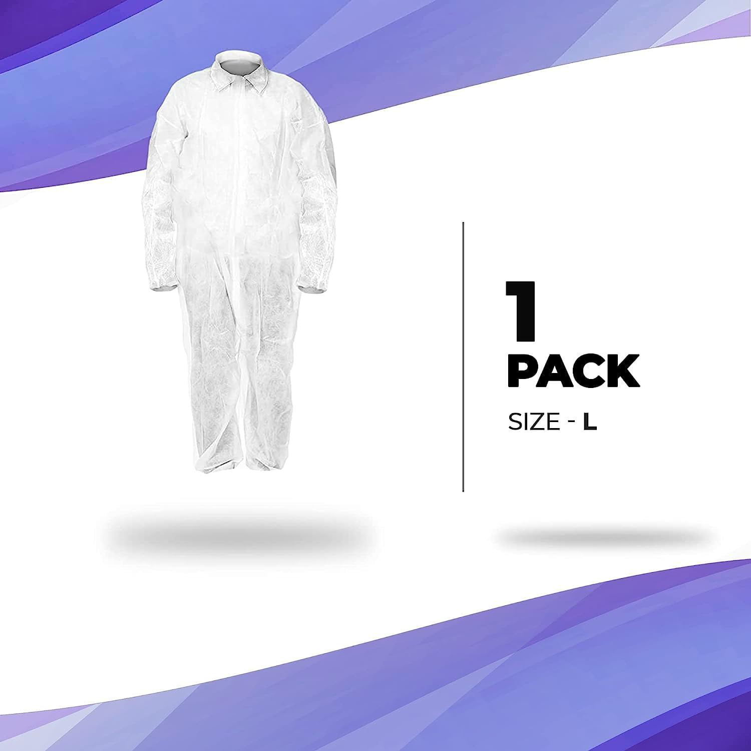 AMZ Medical Supply Disposable Coveralls for Men & Women Small, 5 Pack of 60  GSM Microporous White Hazmat Suits Disposable. Disposable Hazmat Suit with