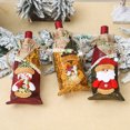 thumbnail image 2 of Bolsa de vino navideña, adornos navideños, encaje de cuero de imitación, funda tridimensional creativa para botella de vino, 3 uds. ER, 2 of 5