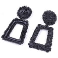 thumbnail image 2 of Gold Rectangle Geometric Dangle Earrings, Fashion Statement Drop Earrings for Women, 2 of 4