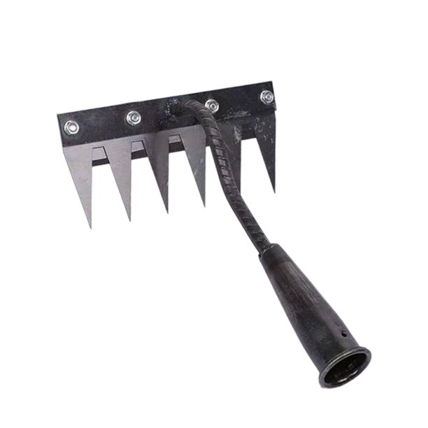 Rastrillo para quitar malezas, azada de jardín, herramienta de jardinería, rastrillo de mano endurecido, herramienta para desherbar, para agricultura, 6 dientes