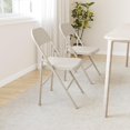 thumbnail image 4 of Qinaqin 4 Pack All-Steel Folding Chairs con Backrest Resistente Metálico Plegable cm de Profundidadining Chair Set Alturaold Up to 350 LBS Beige Portátil para Adults Indoor y Outdoor Events, 4 of 7