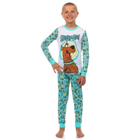 Scooby Doo Kids' Pajamas 2-Piece Tight-Fit Long-Sleeve Pajama Pant Lounge Sleepwear Set For Boys Girls
