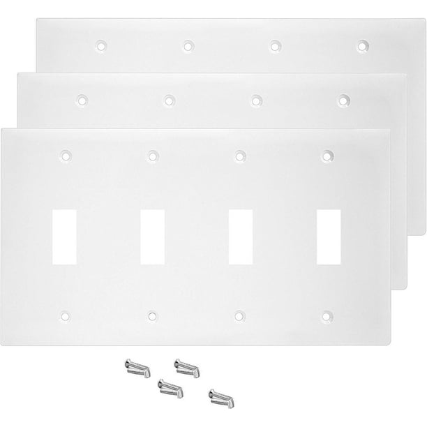 Pack of 3 Wall Plate Outlet Switch Covers by SleekLighting Decorative