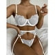 thumbnail image 4 of Gibobby Lencería de encaje Día de San Valentín Ropa de dormir Ropa interior de Pijamas Encaje Anillo de sexy Lencería Liga Nuevos íntimos(Blanco, XXL), 4 of 5