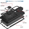 thumbnail image 3 of Dteck Samsung Galaxy S21 Case, Slide Camera Lens Protector Cover Magnetic Ring Holder Kickstand Rugged Shockproof Case for Samsung Galaxy S21, Black, 3 of 11