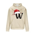 thumbnail image 4 of Yteetum Men's Oversized Christmas Hoodies Christmas Letter Print Drawstring Pullover Hooded Sweatshirts Mens Casual Christmas Print Loose Long Sleeve Hoodies Xmas Hooded Sweatshirt Fall Clothes, 4 of 5